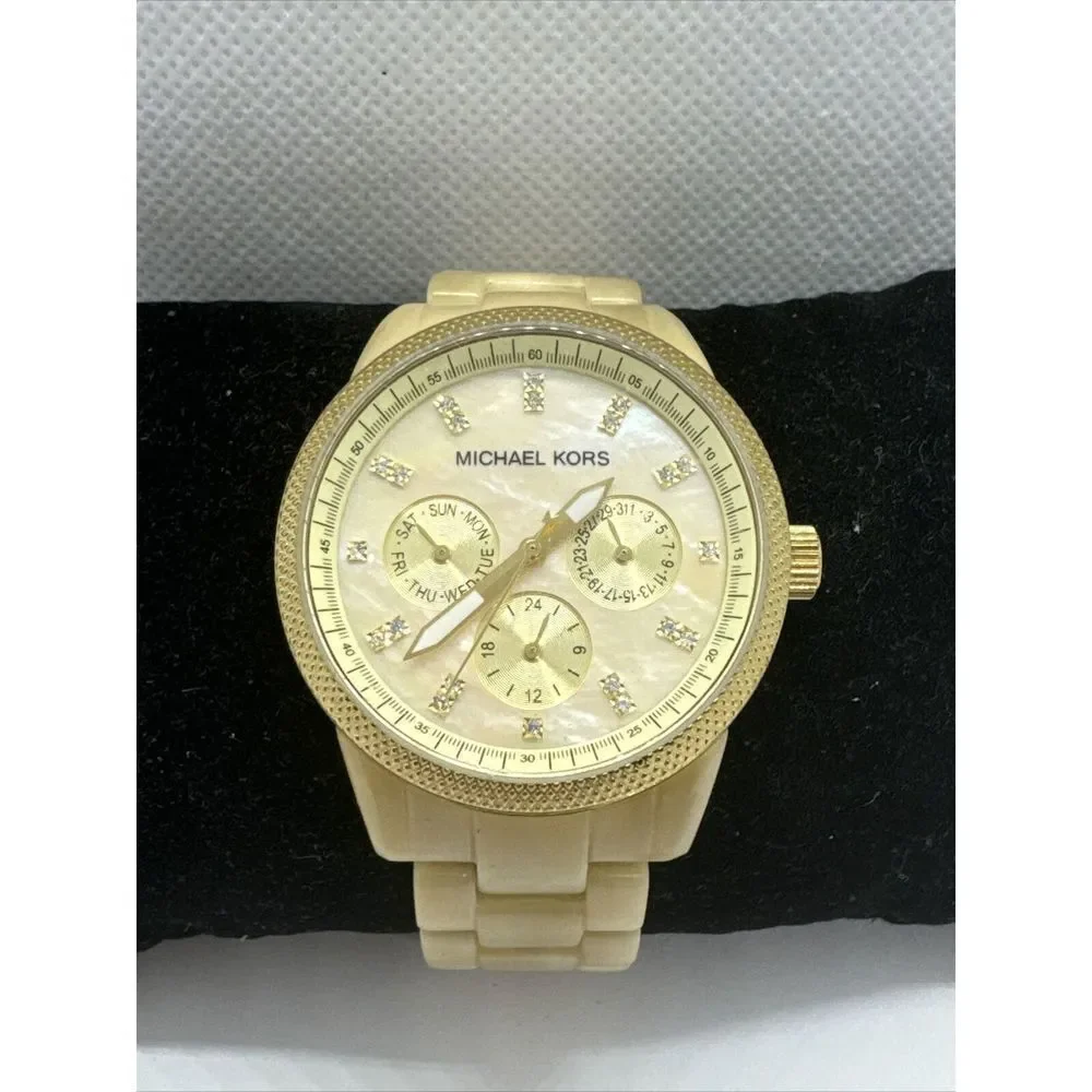 Michael Kors MK5039 Women's Gold Tone Resin Bracelet Analog Dial Watch JNA277
